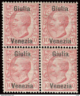 Venezia Giulia - Leoni 10 C. Quartina Con Soprastampa Giulia Venezia - Local And Autonomous Issues