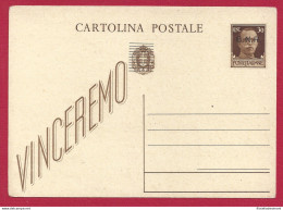 1944 RSI, Cartolina Postale C 102a  C. 30 Bruno PUNTO TONDO  NUOVA - Entero Postal