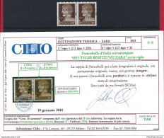 1943 ZARA , Occupazione Tedesca - N° 2f , MNH** , Certificato Cilio - Other & Unclassified