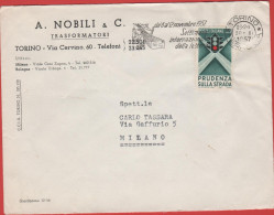 ITALIA - Storia Postale Repubblica - 1957 -25 Campagna Di Educazione Stradale, Semaforo E Incrocio Stradale (isolato)  - - 1946-60: Storia Postale