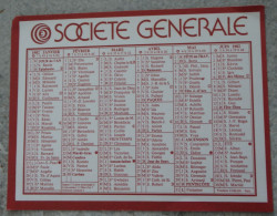 Petit Calendrier Poche 1982 Banque Société Générale - Small : 1981-90