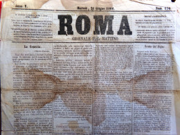 Roma Giornale Del Mattino Del 26 Giugno 1866 Garibaldi Romani Dispacci Prussia - Voor 1900