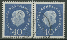 Berlin 1959 Heuss Medaillon Bogenmarken Waagerechtes Paar 185 Gestempelt - Used Stamps