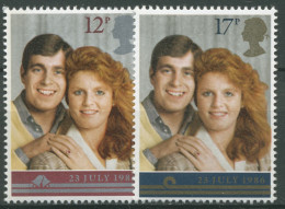 Großbritannien 1986 Hochzeit Prinz Andrew U. Sarah Ferguson 1081/82 Postfrisch - Neufs