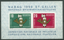 Schweiz 1959 Briefmarkenausstellung NABAG St Gallen Block 16 Postfrisch (C28207) - Blocs & Feuillets