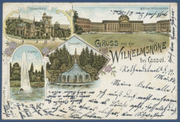 Gruss Aus Wilhelmshöhe Schloß Fontäne Löwenburg, Gelaufen 1902 (AK1722) - Kassel