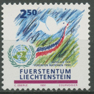 Liechtenstein 1991 Beitritt Zur UNO Friedenstaube 1015 Postfrisch - Unused Stamps