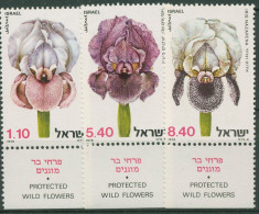 Israel 1978 Naturschutz Pflanzen Lilien 782/84 Mit Tab Postfrisch - Ungebraucht (mit Tabs)