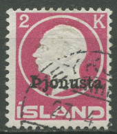 Island 1922 Dienstmarke König Frederik VIII. Mit Aufdruck D 41 II Gestempelt - Oficiales