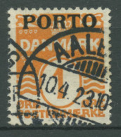 Dänemark 1921 Portomarke Wellenlinien P 1 Gestempelt - Port Dû (Taxe)