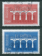 Frankreich 1984 Europa CEPT Post-/Fernmeldewesen Brücke 2441/42 Gestempelt - Gebruikt