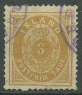 Island 1882 Ziffer Mit Krone Im Oval 3 Aurar 12 A Gestempelt - Gebruikt