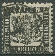 Baden 1862/66 1 Kreuzer Schwarz 17 A Gestempelt - Usati