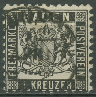 Baden 1862/66 1 Kreuzer Schwarz 17 A Gestempelt - Used