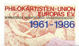 PHILOKARTISTEN-UNION  EUROPAS  EV. 1961 - 1986  PUE 25 JAHRE  No. 0155 - Bolsas Y Salón Para Coleccionistas