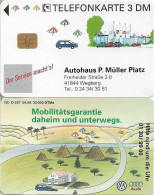 Germany - VW Und AUDI (Overprint ''Autohaus Müller Platz'') - O 0537 - 04.1995, 3DM, Used - O-Reeksen : Klantenreeksen