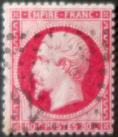 R1311/2947 - FRANCE - NAPOLEON III N°24a Rose Foncé - Cote (2024) : 95,00 € - 1862 Napoléon III