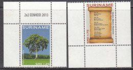 2013 Surinam Suriname Unity Trees Complete Set Of 2  MNH - Surinam