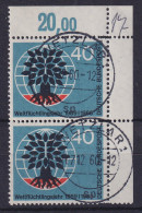 Bundesrepublik 1960 Weltflüchtlingsjahr Mi.-Nr. 327 ER-Paar Mit Diamantzähnung O - Used Stamps