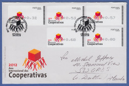 Portugal ATM 2012 Mi.-Nr. 78.2 Satz 32-53-57-68-80 Auf FDC Nach Irland - Machine Labels [ATM]