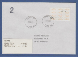 Finnland 1993 Dassault-ATM Mi.-Nr. 12.3 Z1 Mk 1,60 Mit AQ Auf Inlandsbrief  - Machine Labels [ATM]