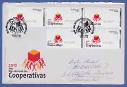 Portugal ATM 2012 Mi.-Nr. 78.1 Satz 32-53-57-68-80 Auf FDC Nach Deutschland - Automaatzegels [ATM]