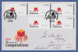 Portugal ATM 2012 Mi.-Nr. 78.3 Satz 32-53-57-68-80 Auf FDC Nach Australien - Vignette [ATM]