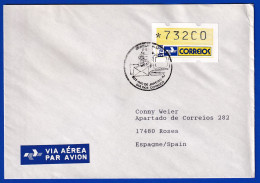 Brasilien 1993 ATM Postemblem Wert 73200 Mit Offener 0 Auf R-Brief, Mit AQ  - Franking Labels