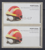 Portugal 2008 ATM Feuerwehr SMD Paar Wert 0,67 / Leerfeld **   SELTEN !   - Viñetas De Franqueo [ATM]