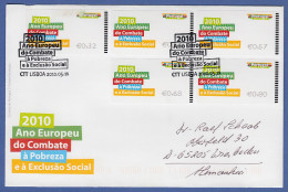 Portugal ATM 2010 Mi.-Nr 70.3 Satz 32-53-57-68-80 Auf Gel. FDC Nach D - Timbres De Distributeurs [ATM]