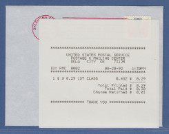 USA 1992 PMC Gard-ATM, Wert 0,29 $ Auf FDC Mit Ersttags-Quittung 20.8.92 - Other & Unclassified