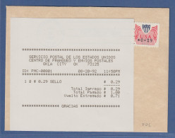 USA 1992 PMC Gard-ATM 0,29$ Auf FDC Mit ET-Quittung 20.8.92 - Altri & Non Classificati