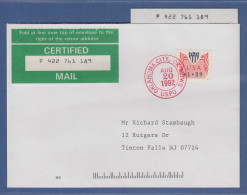 USA 1992 PMC Gard-ATM 1,29$ Auf Certified-FDC Oklahoma 20.8.92    - Sonstige & Ohne Zuordnung