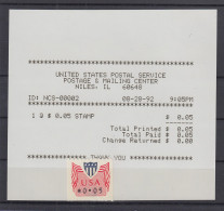 USA 1992 PMC Gard-ATM 0,05 $ Mit AQ 28.8.92 Falsche Angabe NILES,  IL 60648  - Otros & Sin Clasificación