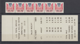 USA 1994 Unisys ATM Satz 19-29-52-192-290-995 Im 6er-Streifen Mit Platten-# A11 - Sonstige & Ohne Zuordnung