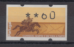 Portugal 1990 ATM Postreiter Mi.-Nr. 2 Teildruck ** Wert 60  6 Oben Kurz - Automatenmarken [ATM]