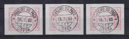 Portugal Frama-ATM 1981 Aut.-Nr. 002 Tastensatz 9-10-27 Aus OA Mit Orts-O  RRR ! - Automatenmarken [ATM]