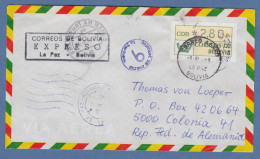 Bolivien / Bolivia ATM Wert 280 Auf Lp-E-Brief Nach D Mit Tages-O La Paz 8.6.89 - Bolivien