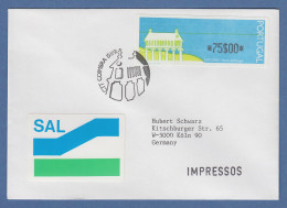 Portugal 1991 ATM Espigueiro Mi.-Nr. 3 Wert 75 Auf SAL-FDC Mit ET-O Coimbra - Machine Labels [ATM]