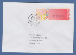 Portugal 1992 ATM Ciclista Mi.-Nr. 6 Wert 130$00 Auf Brief Nach Canada, O FARO - Machine Labels [ATM]