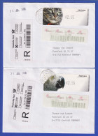 Portugal 2005 ATM Katze / Papagei Mi-Nr. 52-53 Je Wert 2,55 Auf R-FDC Nach D - Vignette [ATM]