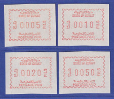 Kuwait 1.Frama-ATM Ausgabe 1984 Bräunlichrot Mi.-Nr. 1b Satz 5-10-20-50 **  - Kuwait