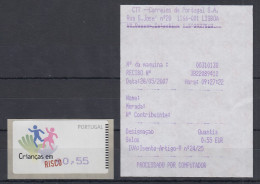 Portugal 2007 ATM Kinder In Gefahr Amiel Mi-Nr 58.2 Wert 55 M. Verdruckter ET-AQ - Machine Labels [ATM]