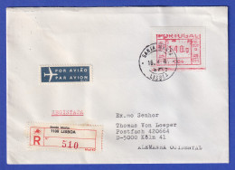 Portugal Frama-ATM 1981 Aut.-Nr. 004  R-Brief Mit ATM Vom OA, Orts-Stempel - Vignette [ATM]