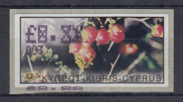 Zypern ATM Wildblumen 2002 Mi.-Nr. 9 Aut.-Nr. 003, Doppeldruck Wert / Testdruck - Autres & Non Classés