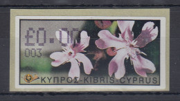 Zypern ATM Wildblumen 2002 Mi.-Nr. 8 Mit Aut.-Nr. 003, 0.00-Druck  - Other & Unclassified