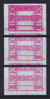 Schweiz FRAMA-ATM Mi-Nr. 3.3a Doppeldruck / Verschnitte 3 Folgende ATM ** - Automatic Stamps