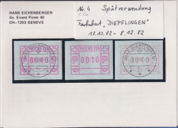 Schweiz FRAMA-ATM Mi-Nr. 3.3a Spätverwendung DIEPFLINGEN 18.10. Bis 8.12. 82  - Automatic Stamps