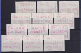 Kleine Sammlung Island-ATM Komplett, Je Ein Satz 3 Werte Von Den Aut.-Nr. 01-04  - Frankeervignetten (Frama)