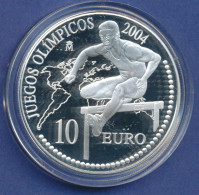 Spanien, Silbermünze 10 Euro, Olympische Spiele Athen 2004, PP - Colecciones Y Lotes